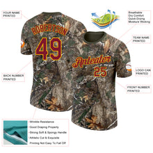 Load image into Gallery viewer, Custom Camo Crimson Gold-Olive Woodland Camouflage Salute To Service Performance T-Shirt
