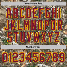 Load image into Gallery viewer, Custom Camo Crimson Gold-Olive Woodland Camouflage Salute To Service Performance T-Shirt

