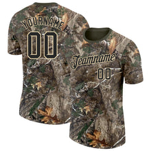 Load image into Gallery viewer, Custom Camo Black Cream-Olive Woodland Camouflage Salute To Service Performance T-Shirt
