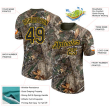 Load image into Gallery viewer, Custom Camo Black Yellow-Olive Woodland Camouflage Salute To Service Performance T-Shirt
