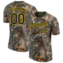 Load image into Gallery viewer, Custom Camo Black Yellow-Olive Woodland Camouflage Salute To Service Performance T-Shirt
