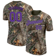 Load image into Gallery viewer, Custom Camo Purple Gray Black-Olive Woodland Camouflage Salute To Service Performance T-Shirt
