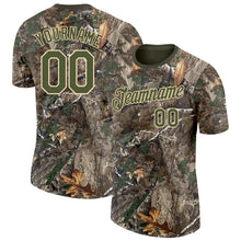 Load image into Gallery viewer, Custom Camo Olive-Cream Woodland Camouflage Salute To Service Performance T-Shirt
