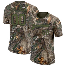 Загрузить изображение в средство просмотра галереи, Custom Camo Olive-Black Woodland Camouflage Salute To Service Performance T-Shirt
