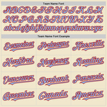 Load image into Gallery viewer, Custom Cream Light Blue-Red Mesh Authentic Throwback Baseball Jersey
