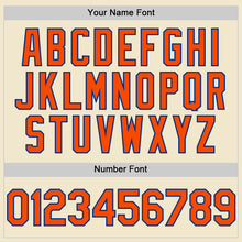 Load image into Gallery viewer, Custom Cream Orange-Royal Mesh Authentic Throwback Baseball Jersey
