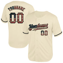 Laden Sie das Bild in den Galerie-Viewer, Custom Cream Vintage USA Flag-Black Mesh Authentic Throwback Baseball Jersey
