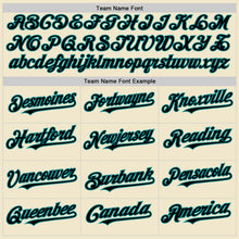 Load image into Gallery viewer, Custom Cream Black-Teal Mesh Authentic Throwback Baseball Jersey
