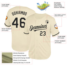 Laden Sie das Bild in den Galerie-Viewer, Custom Cream Black Mesh Authentic Throwback Baseball Jersey
