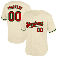 Laden Sie das Bild in den Galerie-Viewer, Custom Cream Red-Green Mesh Authentic Throwback Baseball Jersey
