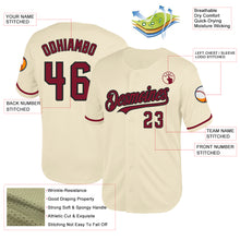 Load image into Gallery viewer, Custom Cream Crimson-Black Mesh Authentic Throwback Baseball Jersey
