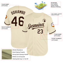 Laden Sie das Bild in den Galerie-Viewer, Custom Cream Brown Mesh Authentic Throwback Baseball Jersey
