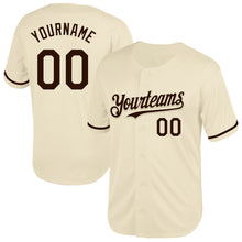 Load image into Gallery viewer, Custom Cream Brown Mesh Authentic Throwback Baseball Jersey
