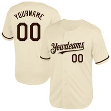 Laden Sie das Bild in den Galerie-Viewer, Custom Cream Brown Mesh Authentic Throwback Baseball Jersey
