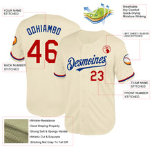 Load image into Gallery viewer, Custom Cream Red-Royal Mesh Authentic Throwback Baseball Jersey
