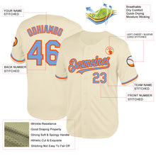 Laden Sie das Bild in den Galerie-Viewer, Custom Cream Powder Blue-Orange Mesh Authentic Throwback Baseball Jersey
