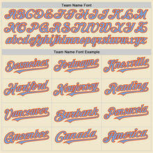 Load image into Gallery viewer, Custom Cream Powder Blue-Orange Mesh Authentic Throwback Baseball Jersey
