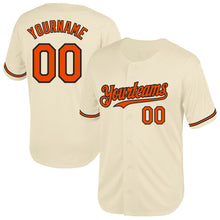 Load image into Gallery viewer, Custom Cream Orange-Black Mesh Authentic Throwback Baseball Jersey
