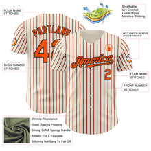 Load image into Gallery viewer, Custom Cream (Black Orange Pinstripe) Orange-Black Authentic Baseball Jersey
