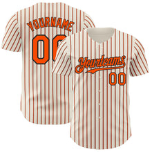 Load image into Gallery viewer, Custom Cream (Black Orange Pinstripe) Orange-Black Authentic Baseball Jersey
