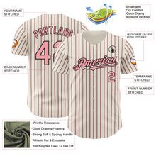 Load image into Gallery viewer, Custom Cream (Black Medium Pink Pinstripe) Medium Pink-Black Authentic Baseball Jersey
