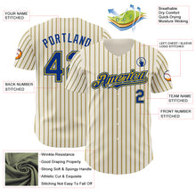 Load image into Gallery viewer, Custom Cream (Royal Yellow Pinstripe) Royal-Yellow Authentic Baseball Jersey
