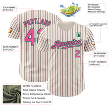 Laden Sie das Bild in den Galerie-Viewer, Custom Cream (Kelly Green Pink Pinstripe) Pink-Kelly Green Authentic Baseball Jersey
