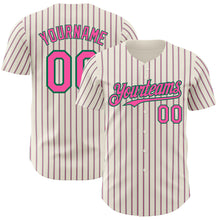 Laden Sie das Bild in den Galerie-Viewer, Custom Cream (Kelly Green Pink Pinstripe) Pink-Kelly Green Authentic Baseball Jersey
