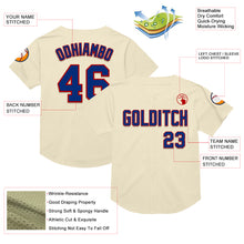 Load image into Gallery viewer, Custom Cream Royal-Red Mesh Authentic Throwback Baseball Jersey
