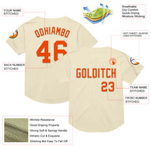 Load image into Gallery viewer, Custom Cream Orange Mesh Authentic Throwback Baseball Jersey
