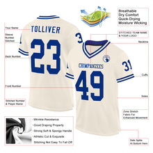 Загрузить изображение в средство просмотра галереи, Custom Cream Royal-White Mesh Authentic Throwback Football Jersey
