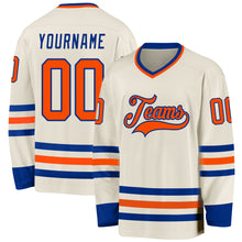 Laden Sie das Bild in den Galerie-Viewer, Custom Cream Orange-Royal Hockey Jersey
