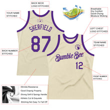 Charger l&#39;image dans la galerie, Custom Cream Purple Authentic Throwback Basketball Jersey
