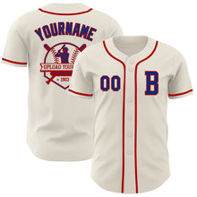 Загрузить изображение в средство просмотра галереи, Custom Cream Royal-Red Authentic Baseball Jersey
