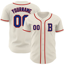 Загрузить изображение в средство просмотра галереи, Custom Cream Royal-Red Authentic Baseball Jersey
