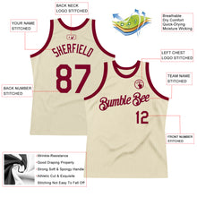 Laden Sie das Bild in den Galerie-Viewer, Custom Cream Maroon Authentic Throwback Basketball Jersey
