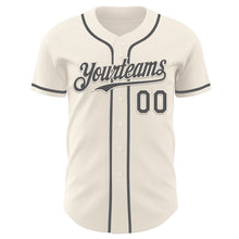 Laden Sie das Bild in den Galerie-Viewer, Custom Cream Steel Gray Authentic Baseball Jersey
