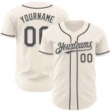 Laden Sie das Bild in den Galerie-Viewer, Custom Cream Steel Gray Authentic Baseball Jersey
