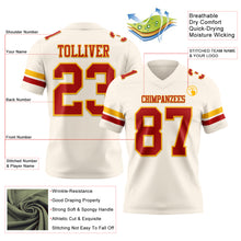 Load image into Gallery viewer, Custom Cream Red-Gold Authentic Football Jersey
