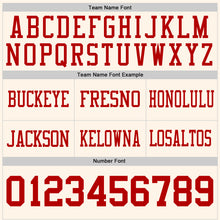 Load image into Gallery viewer, Custom Cream Red Authentic Football Jersey
