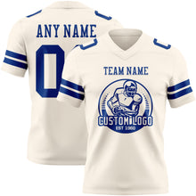 Load image into Gallery viewer, Custom Cream Royal Authentic Football Jersey
