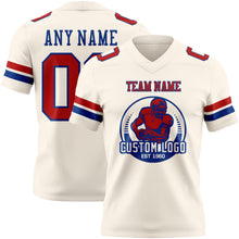 Load image into Gallery viewer, Custom Cream Red-Royal Authentic Football Jersey
