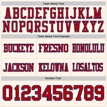 Load image into Gallery viewer, Custom Cream Red-Royal Authentic Football Jersey
