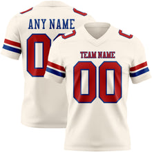 Load image into Gallery viewer, Custom Cream Red-Royal Authentic Football Jersey
