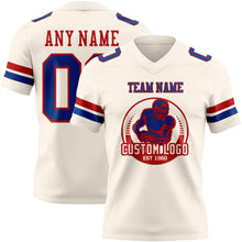 Load image into Gallery viewer, Custom Cream Royal-Red Authentic Football Jersey
