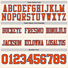 Load image into Gallery viewer, Custom Cream Orange-Royal Authentic Football Jersey
