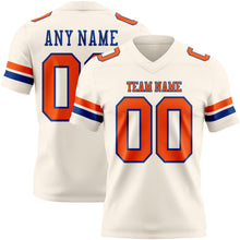 Load image into Gallery viewer, Custom Cream Orange-Royal Authentic Football Jersey
