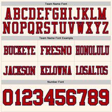 Load image into Gallery viewer, Custom Cream Red-Navy Authentic Football Jersey
