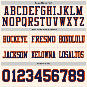Custom Cream Navy-Orange Authentic Football Jersey