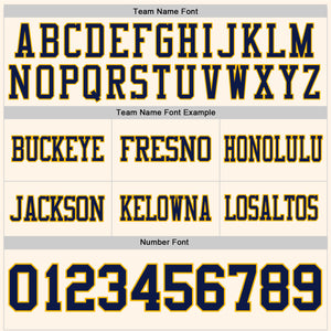 Custom Cream Navy-Gold Authentic Football Jersey